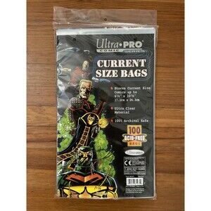 Ultra Pro Current Size Comic Bags 100ct Clear Acid-Free 6.75 x 10.375